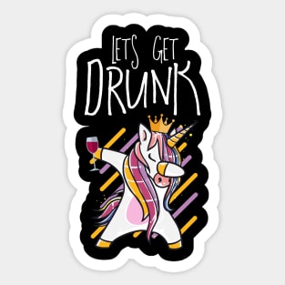 Drunk Unicorn Drinking Team Sticker